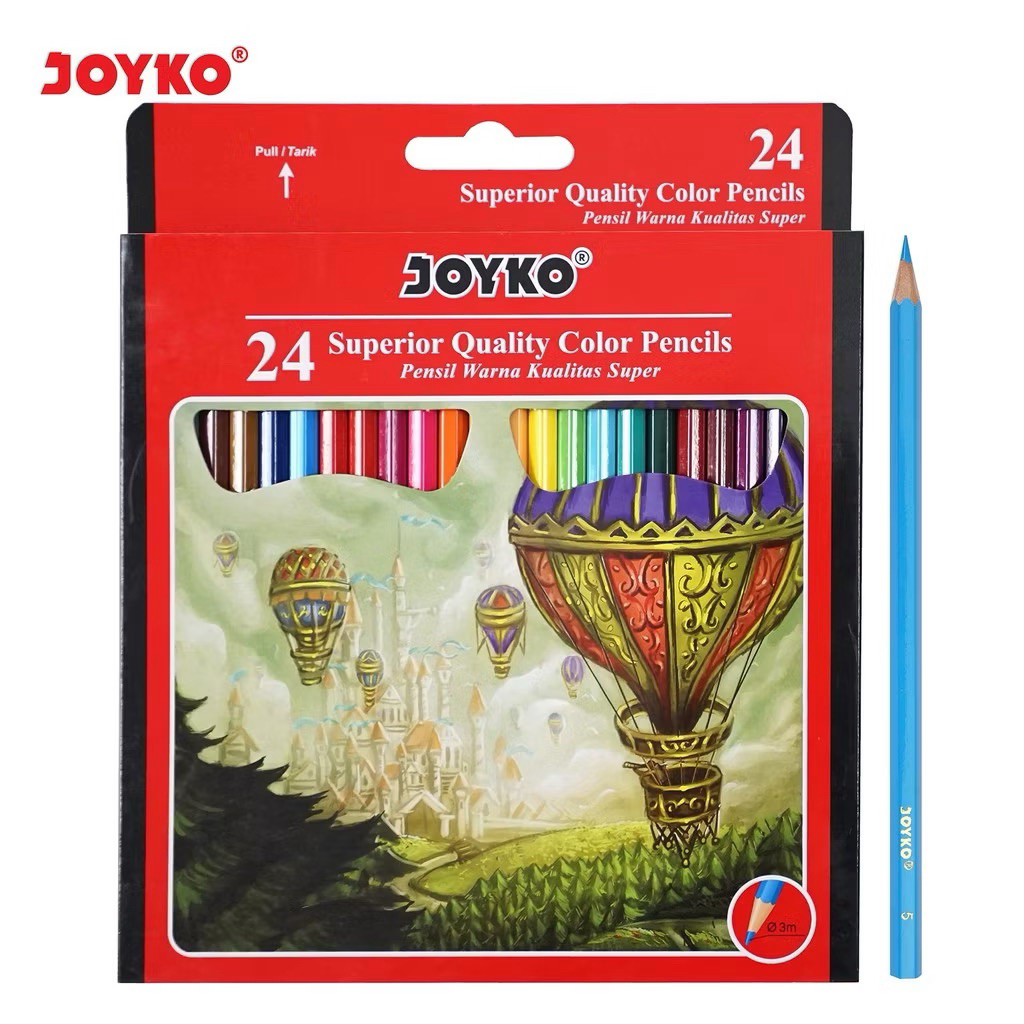 

Joyko Pensil Warna CP-101 Superior Quality 24 WARNA PANJANG Color Pencils Hexagonal Grip