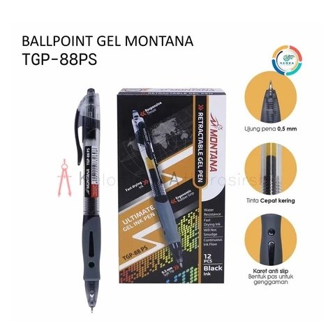 

Ballpoint / Puplen / Bolpen Tinta Gel Montana TGP-88PS (Satuan)