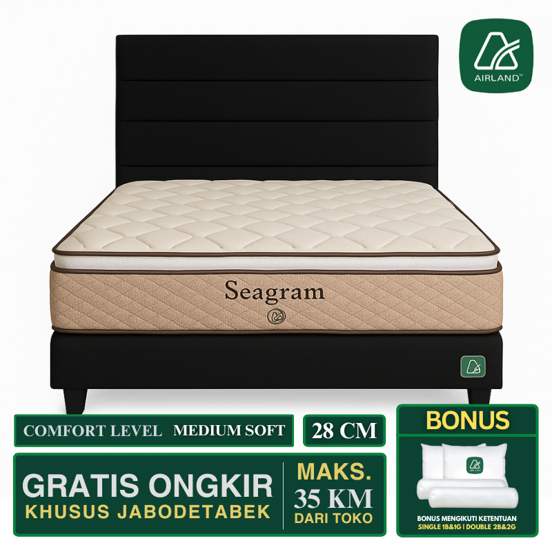 FULLSET Airland Seagram Memory Foam Kasur Springbed 160x200 180x200 200x200