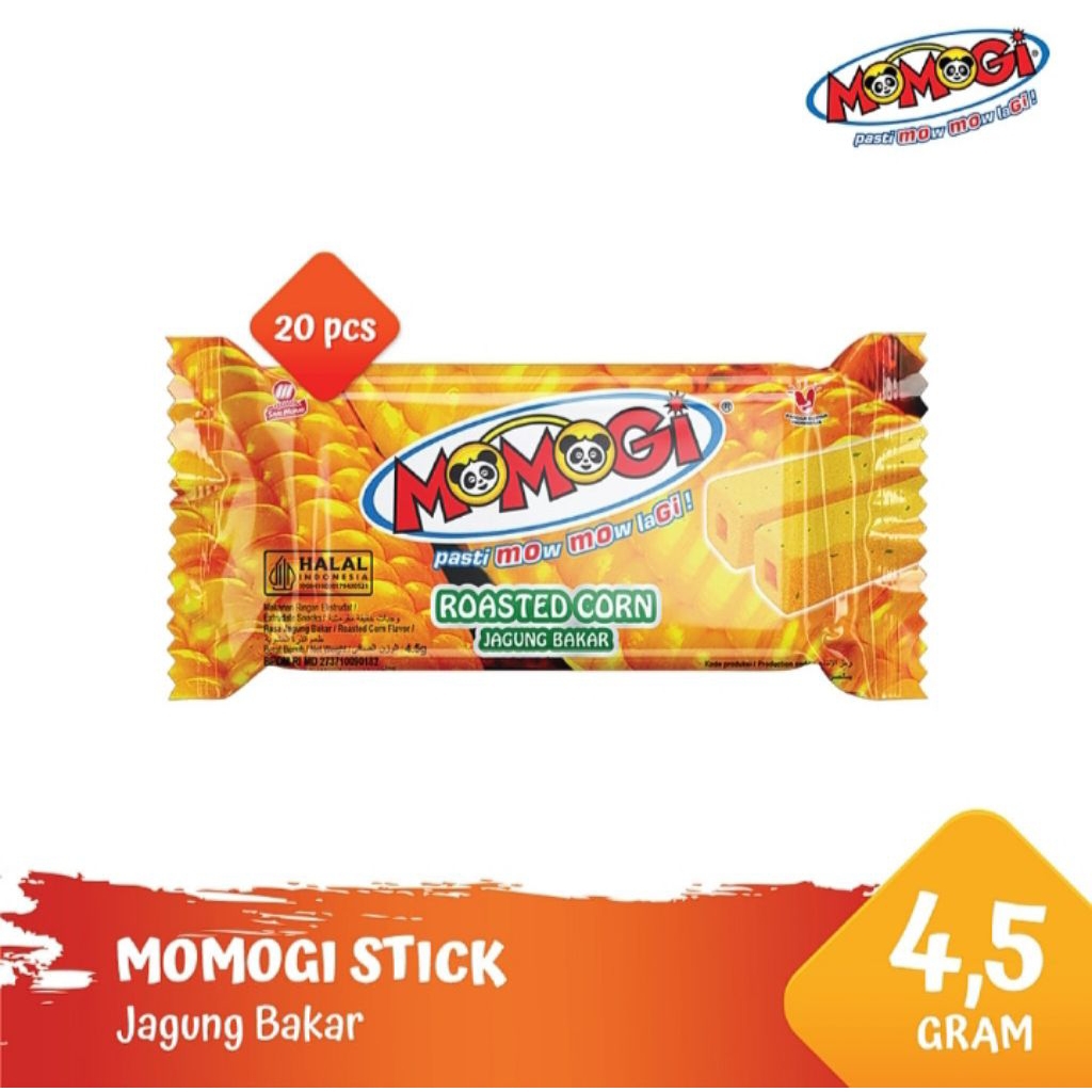 

Momogi stick Snack makanan ringan 4,5 gr - jagung bakar isi 20 pcs