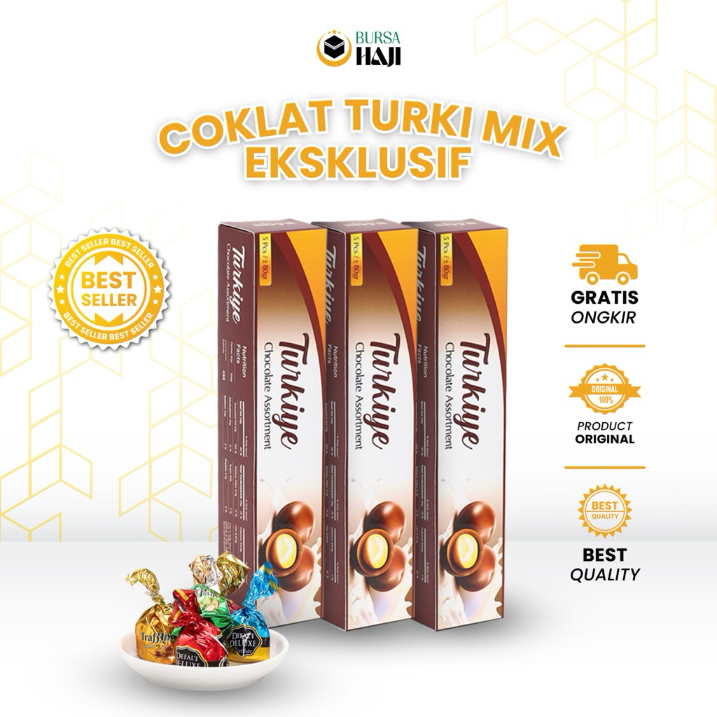 

Coklat Arab Turki Premium Mix Kemasan Mini Pack Aneka Cokelat Oleh-oleh Haji Umroh
