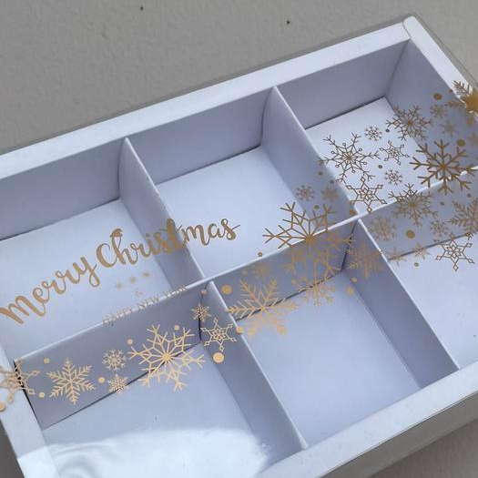 

Box Dus Natal Christmas Sekat 6 Mikanatal Eggtart Fruit Tart + Tag Warna Putih