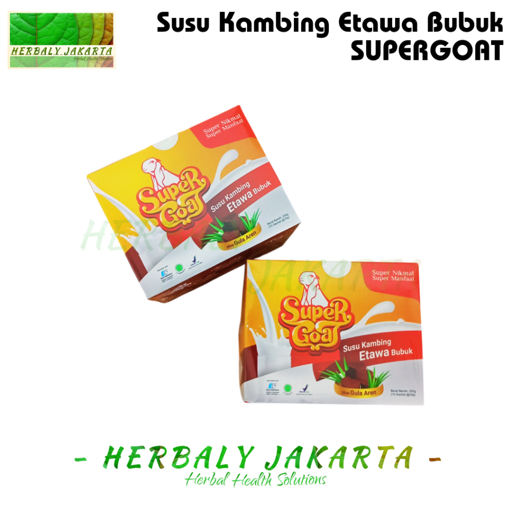 

Supergoat Susu Kambing Etawa Plus Gula Aren isi 10 Sachet Perbox Supergoat Paket Murah Original