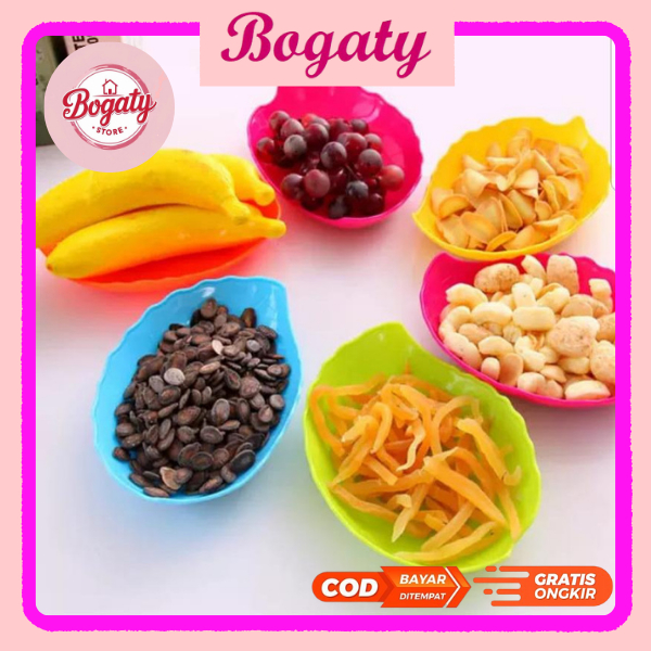 BG PIRING SAJI MOTIF DAUN / PIRING SNACK DAN PERALATAN MAKAN/SANGAT UNIK DAN CANTIK / PIRING PLASTIK