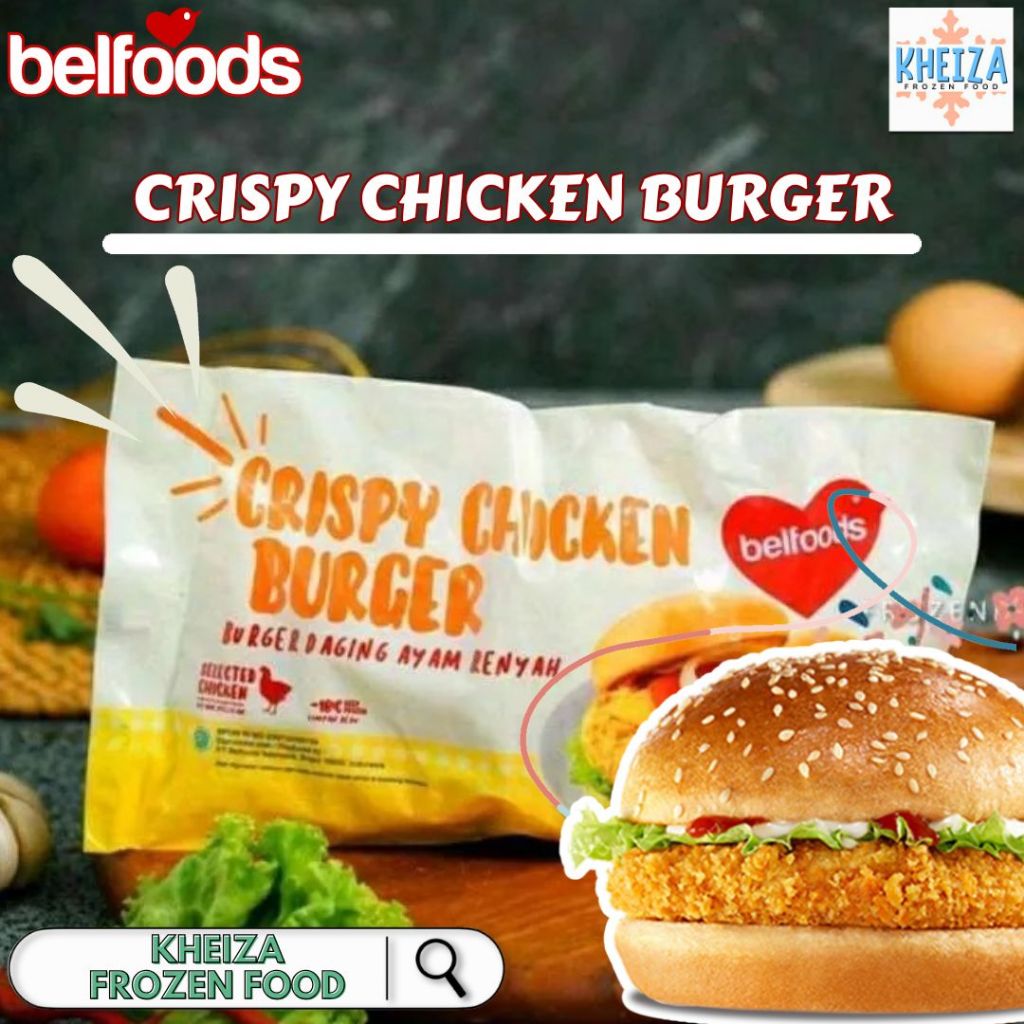 

BELFOODS Crispy Chicken Patty Burger Belfood 315gram isi 6pcs - Kheiza Frozen