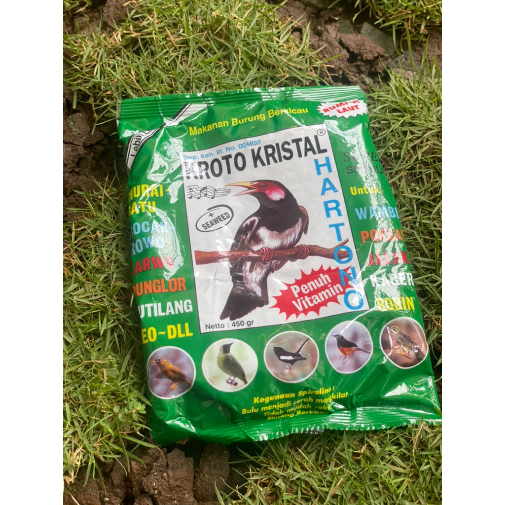 pakan burung voer kroto kristal hartono hijau