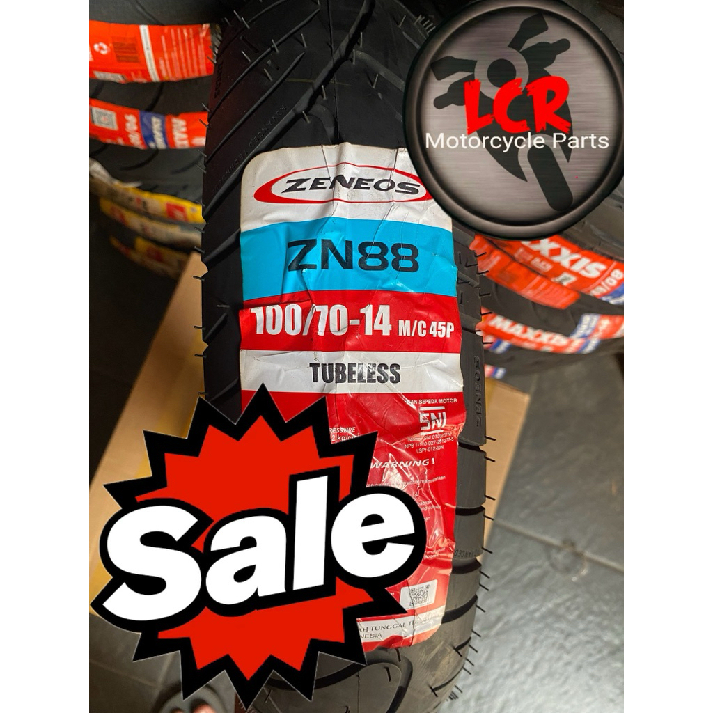 SALE [𝗔𝗦𝗟𝗜 𝟭𝟬𝟬%] Ban Tubles Metic 100/70-14 Zeneos Ban Tubeless Motor Metik 100 70 14 Ring 14 Gajah 