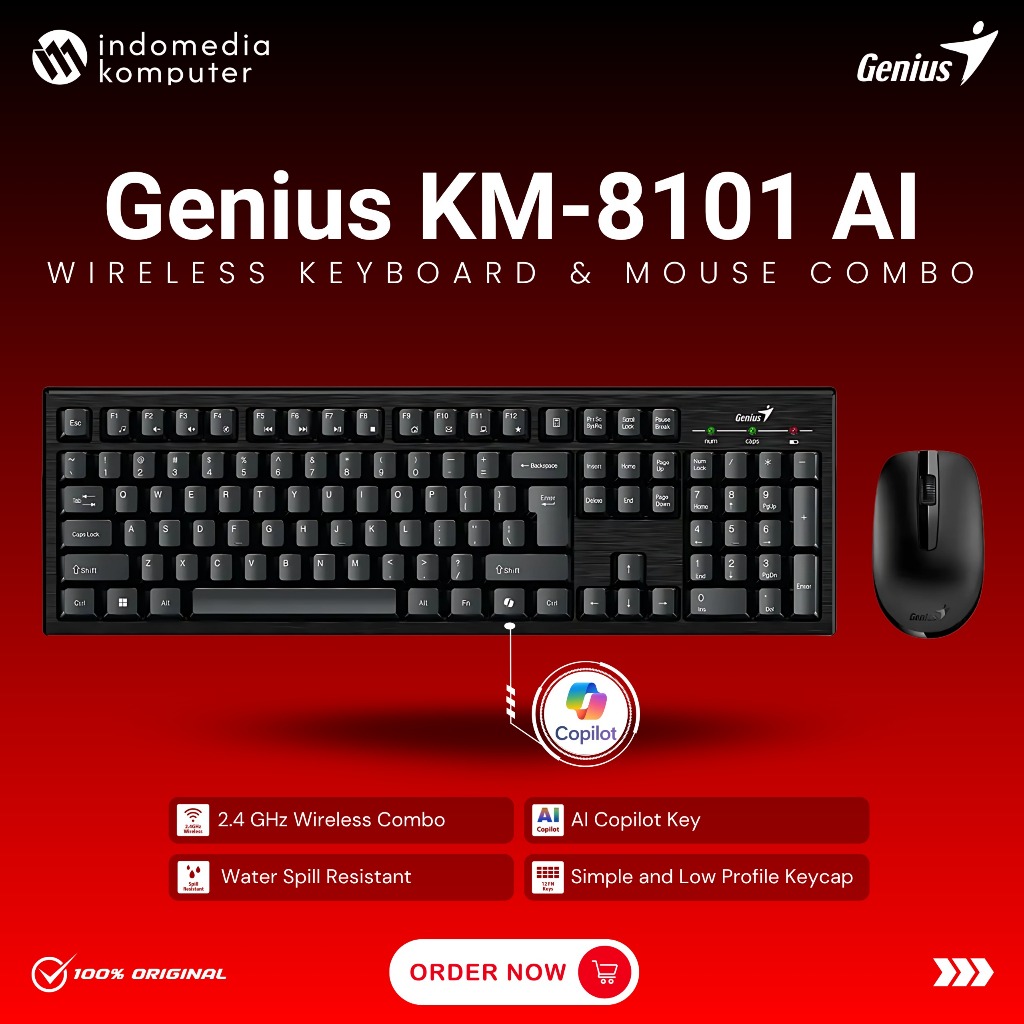 KEYBOARD MOUSE GENIUS KM 8101 AI WIRELESS KEYBOARD MOUSE GENIUS KM 8101 AI WIRELESS KEYBOARD MOUSE G