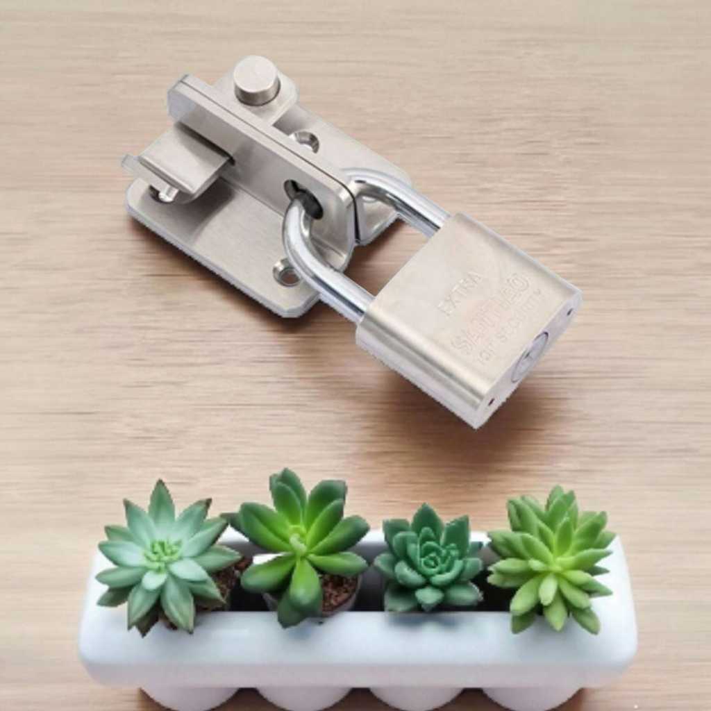 Grendel sliding door stenlis / overpal pintu geser gembok kunci slot