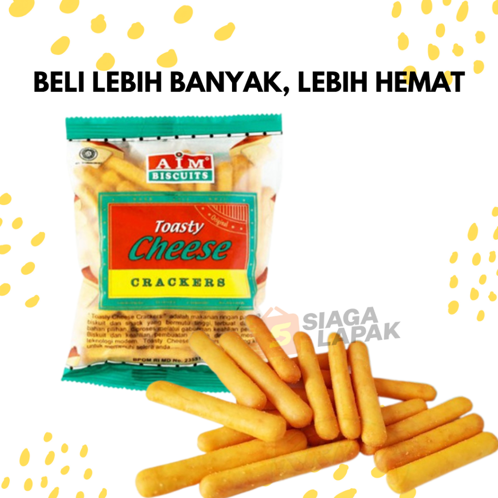 

Toasty Cheese Crackers 80gr ECERAN 1 PCS Biskuit Stik Keju AIM [BELI BANYAK LEBIH MURAH]