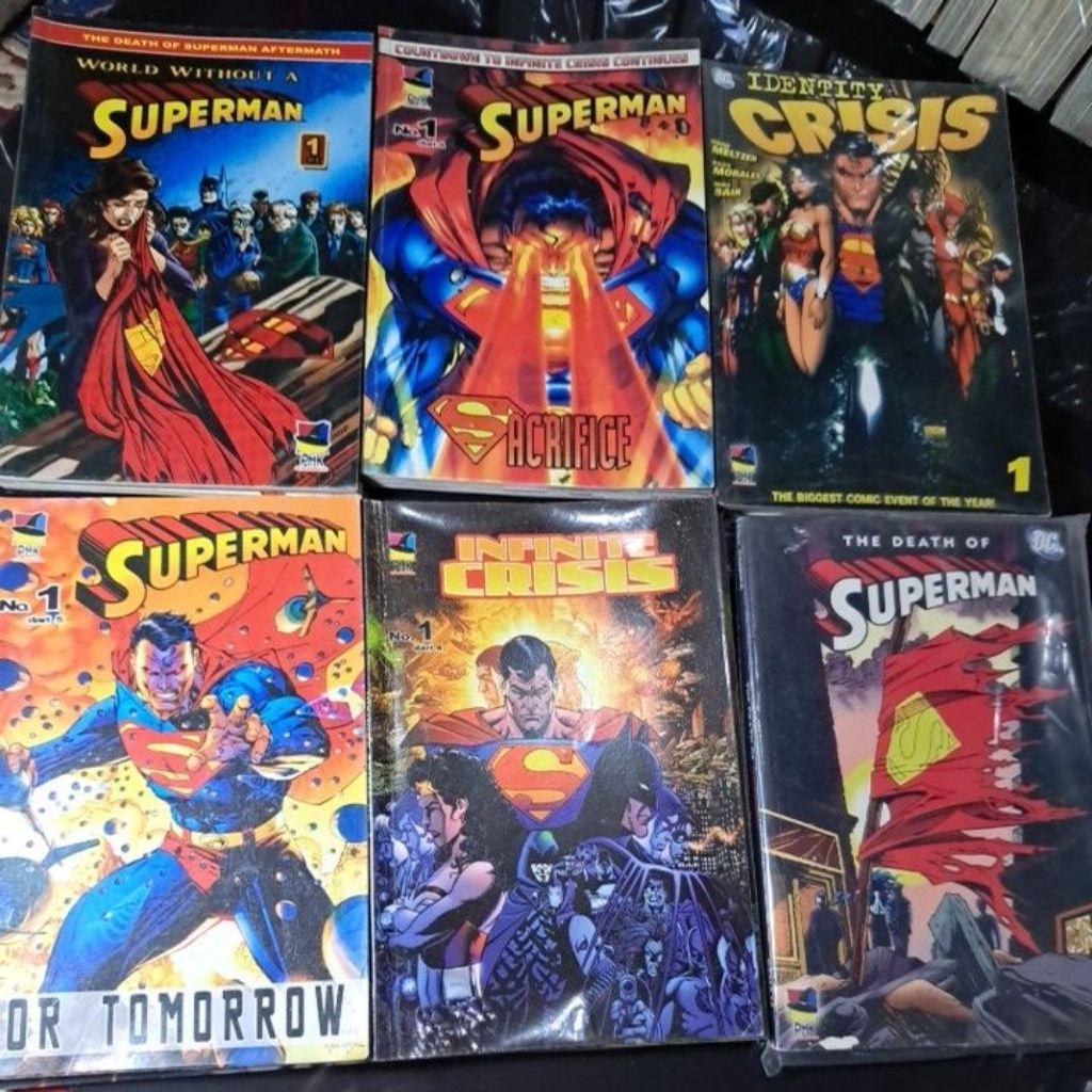 Komik PMK Superman DC Marvels Set- World without a Superman - Identity Crisis - For Tomorrow - Invin