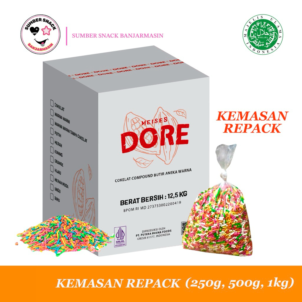 

Dore Meses Warna Warni (Kemasan Repack) (250g, 500g, 1kg)