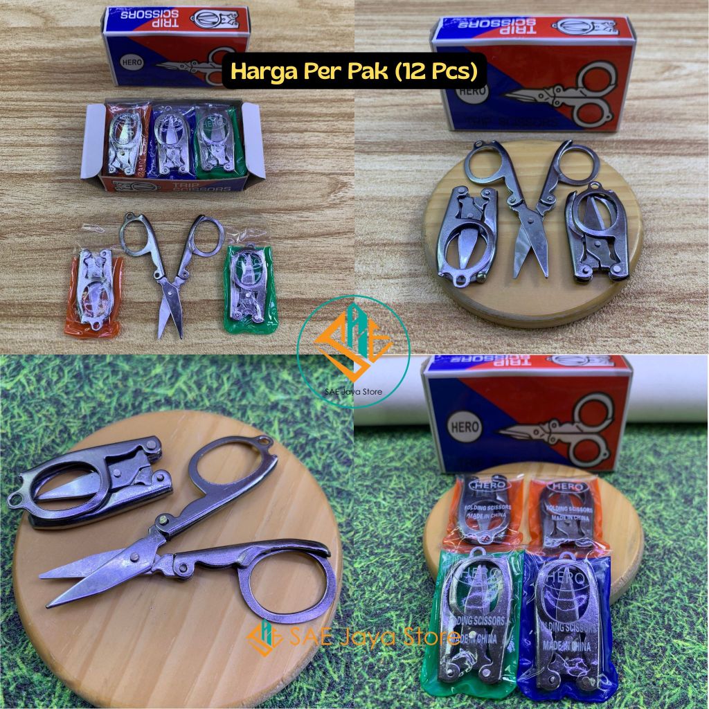 

(12 PCS) SAE - GUNTING LIPAT KECIL / GUNTING LIPAT STAINLESS / TRIP SCISSORS