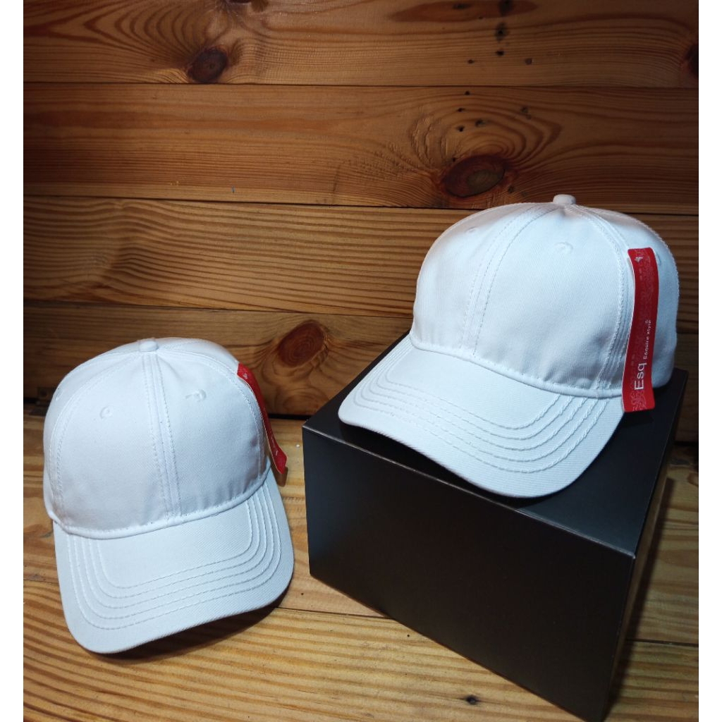 Topi Baseball Kain Putih Polos Bahan Denim Jahitan Rante Pria Wanita COD