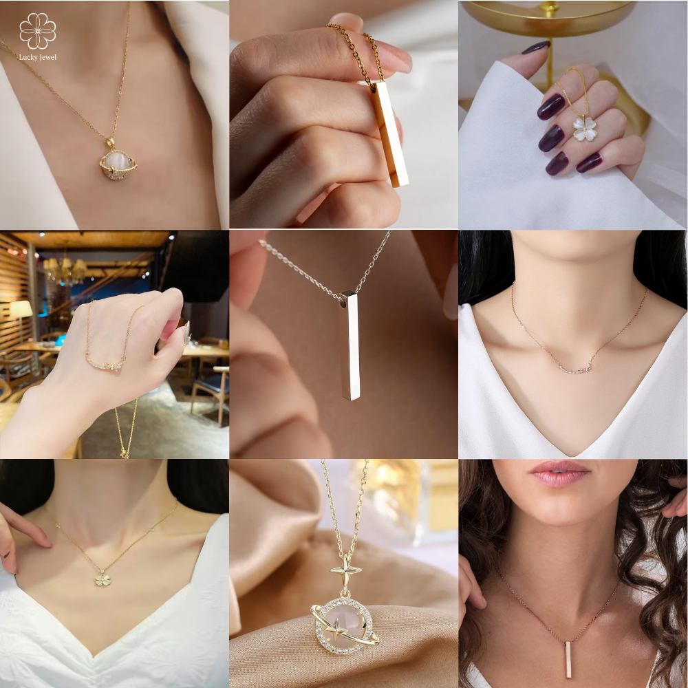 kalung rantai pria kalung aesthetic kalung titanium wanita liontin kalung pria titanium anti karat