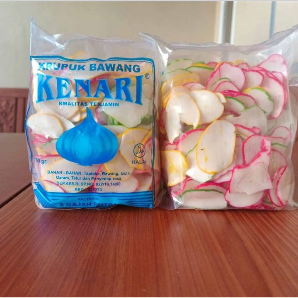 

Kerupuk bawang (kenari) mentah cap 2Gajah 200gr