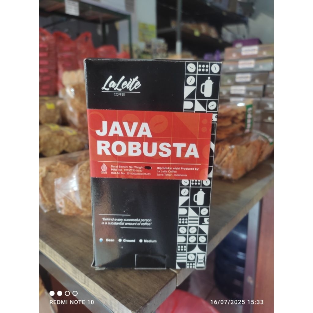

Kopi Malang Java Robusta 240 gr Grounded/Bubuk LaLeite Oleh Oleh Malang