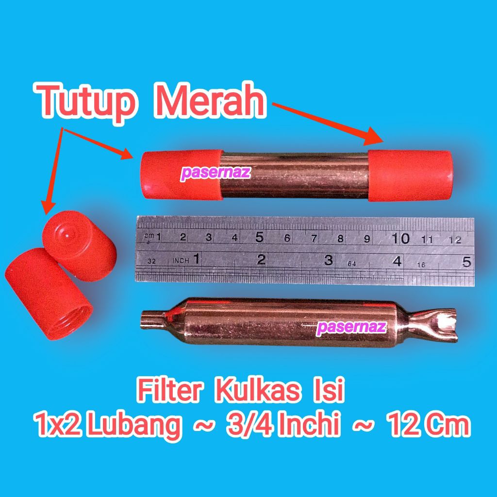 12 Cm  Tutup Merah | Filter Isi Kulkas | 1x2 Lb  3/4 Inc  12cm | Filter Kulkas | Filter Kulkas 1x2 |