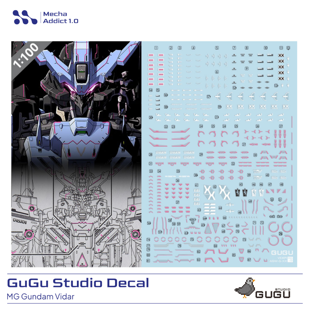 Water Slide Decal MG Gundam Vidar by GUGU