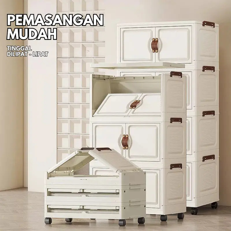 Feraristore Lemari Pakaian Plastik Lemari Pakaian Lemari Buku Lemari Baju Plastik Rak Susun