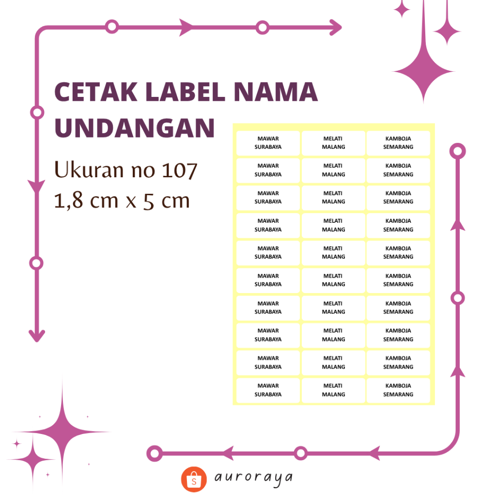 

Cetak Label Nama Undangan Ukuran No 107