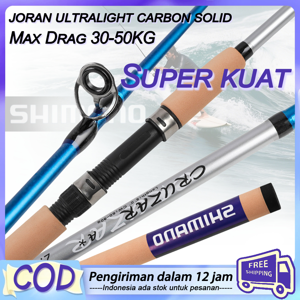 SHIMANO joran ultralight carbon solid Shrimp Rod bc Rod untuk Danau Sungai Air Tawar Joran Pancing M
