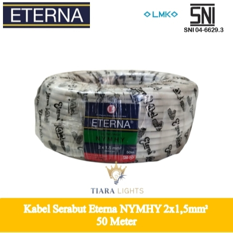 Eterna Kabel Serabut 2x1,5mm (Eterna NYMHY 2x1,5mm) 1 Roll/50 Meter