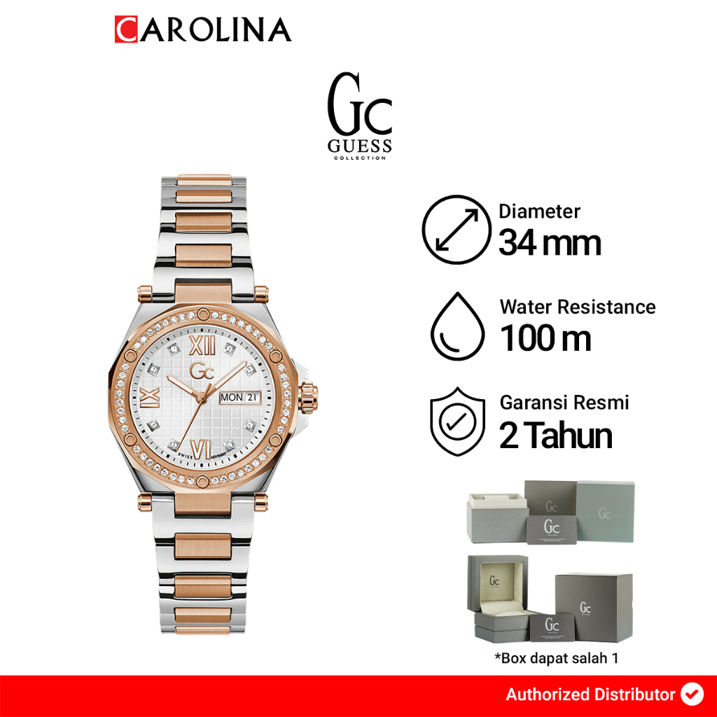 Jam tangan Wanita GC Z20002L1MF Legacy Silver Rose Gold Metal