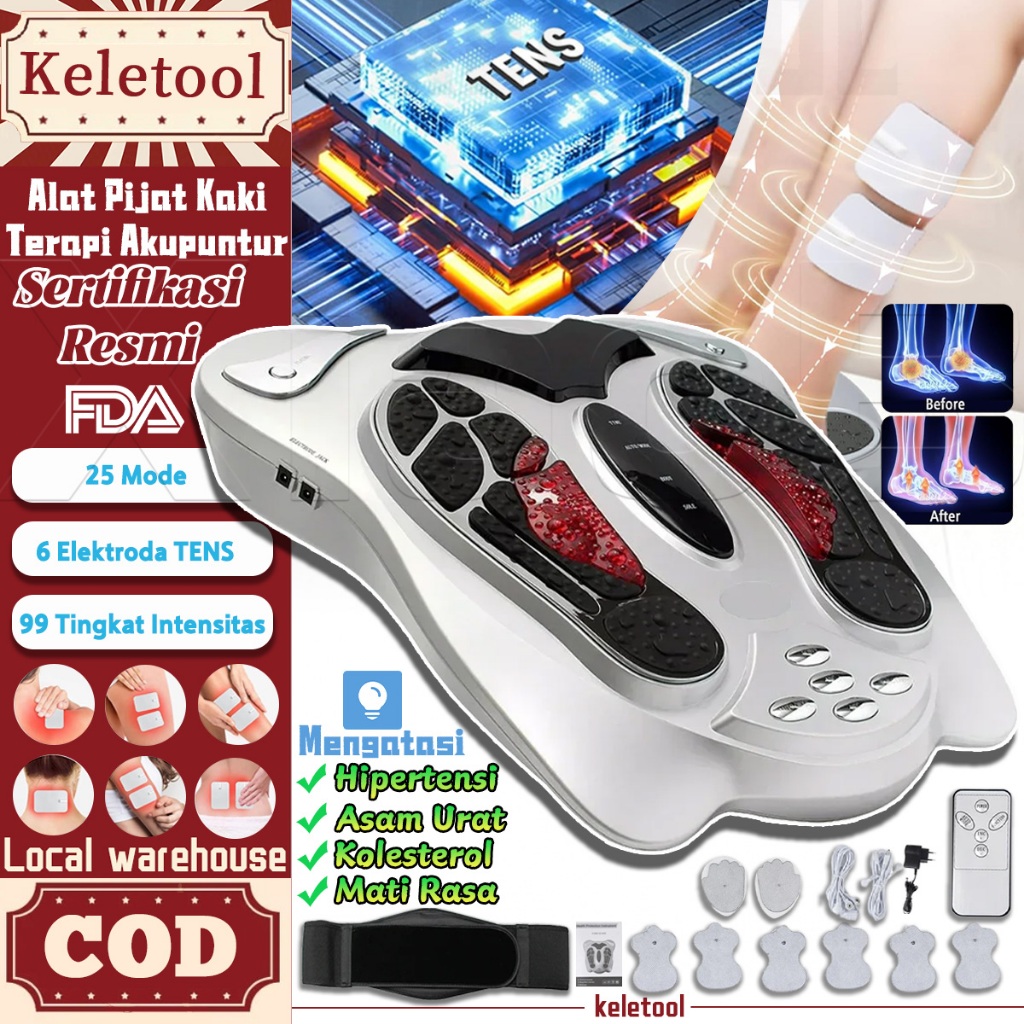 Alat Pijat Kaki Terapi Akupuntur electromagnetik Wave Infra Red Listrik Foot Massager Alat Pijat Aku