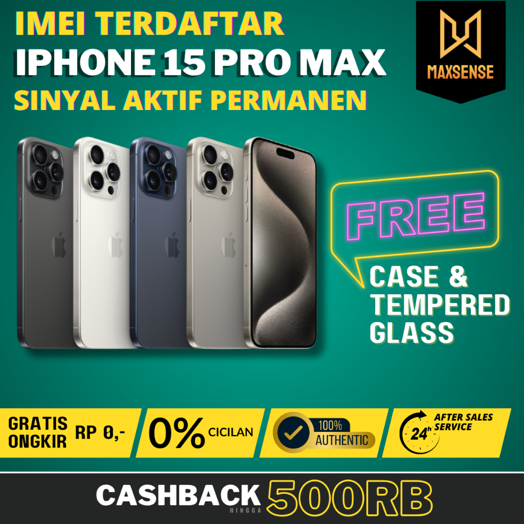 iPhone 15 Pro Max iBox 1TB 512GB 256GB Second Original Fullset Imei Terdaftar resmi indo