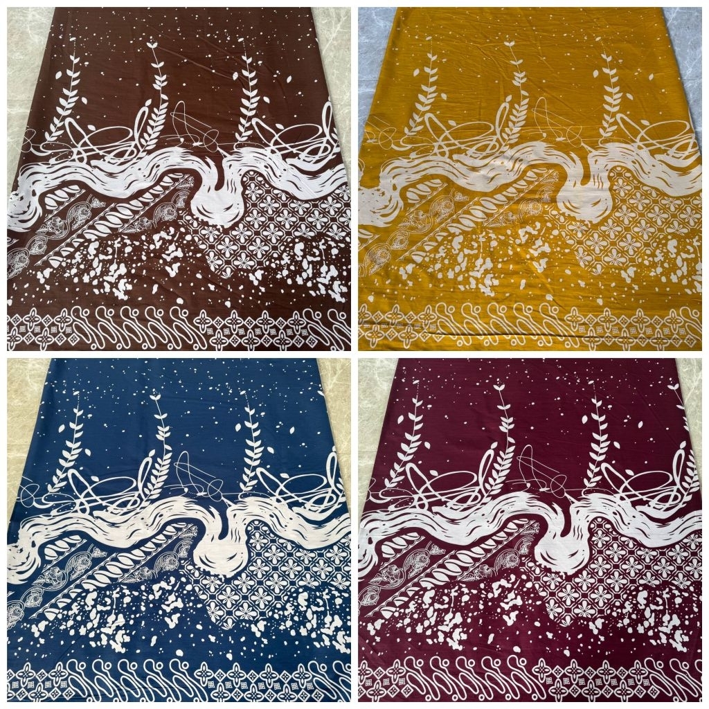 Kain Batik Pekalongan Motif Bunga Cipratan Kain Batik Katun Premium