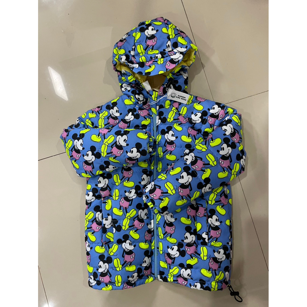 jaket gelembung anak_lapis busa outdor motif mikeymouse