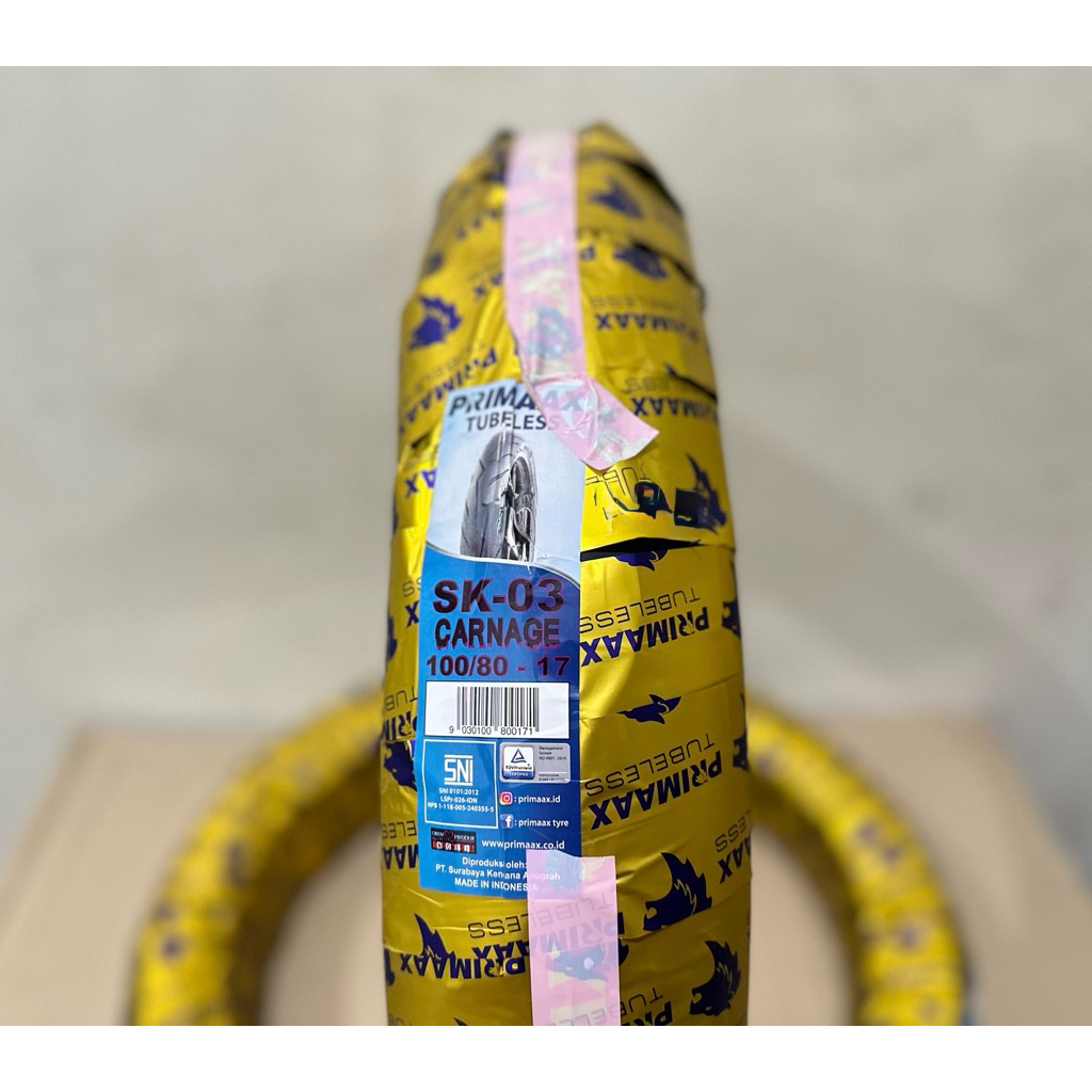 ban luar tubeless primaax sk-03 100 80 ring 17