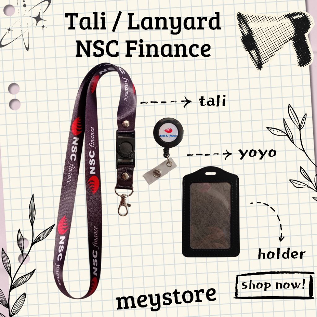 

Tali Gantungan ID CARD / Lanyard NSC FINANCE Hitam [STOCK MELIMPAH] Termurahhh Harga Grosir!