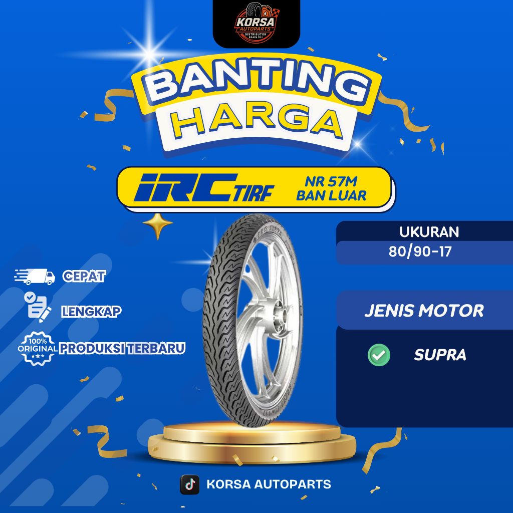 IRC BAN MOTOR 80/90-17 NR 57 M BAN LUAR