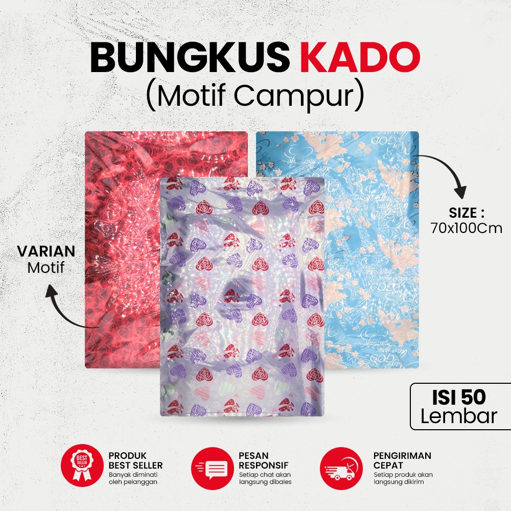 

[50 PCS] Ukuran L Lembaran Bingkisan Kado Laser / Kertras Kado Hologram / Bungkusan Kado