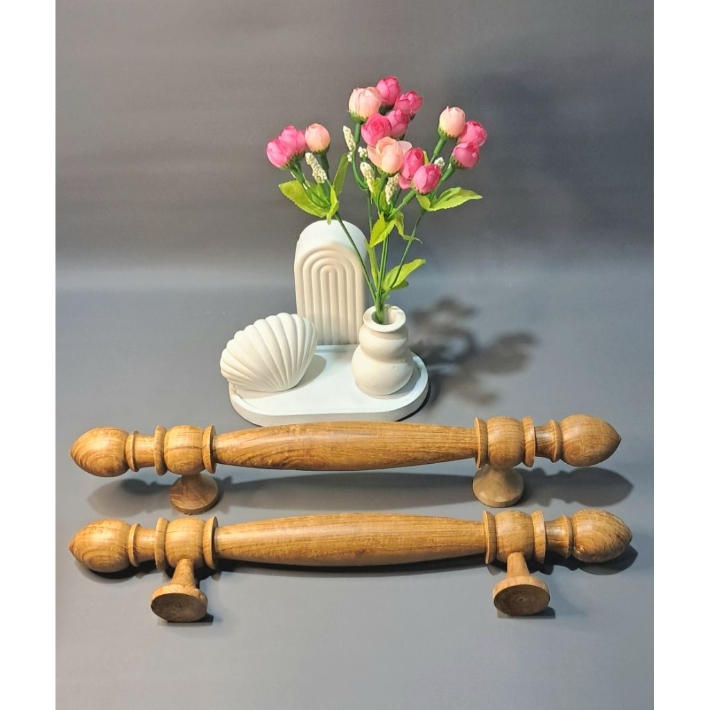 Tivana Home Gagang Pintu Kayu Jati Asli/ Handel Pintu Kekinian/ Pegangan Tarikan Pintu Jati Asli