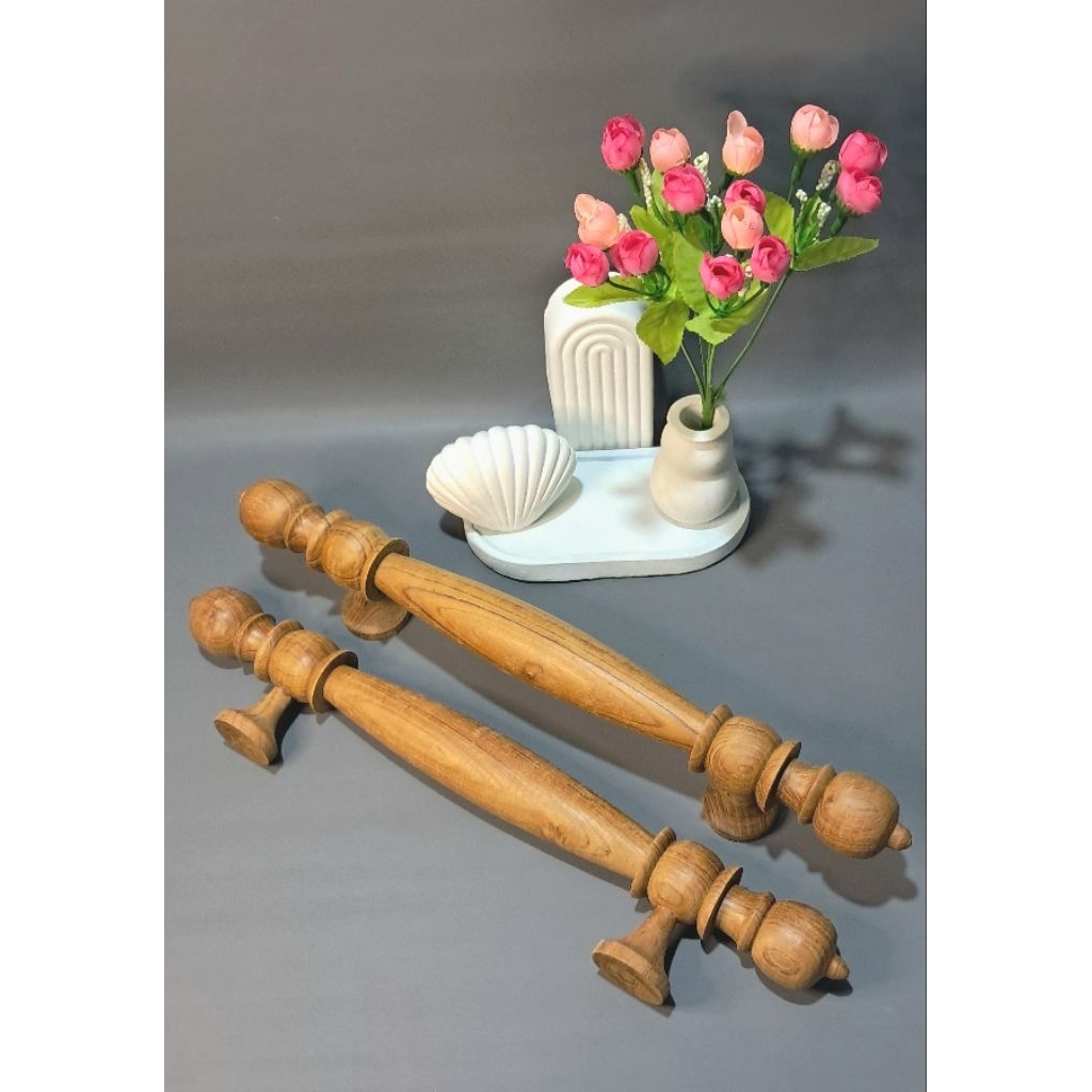 Tukuparty Gagang Pintu Kayu Jati Asli/ Handel Pintu Kekinian/ Pegangan Tarikan Pintu Jati Asli