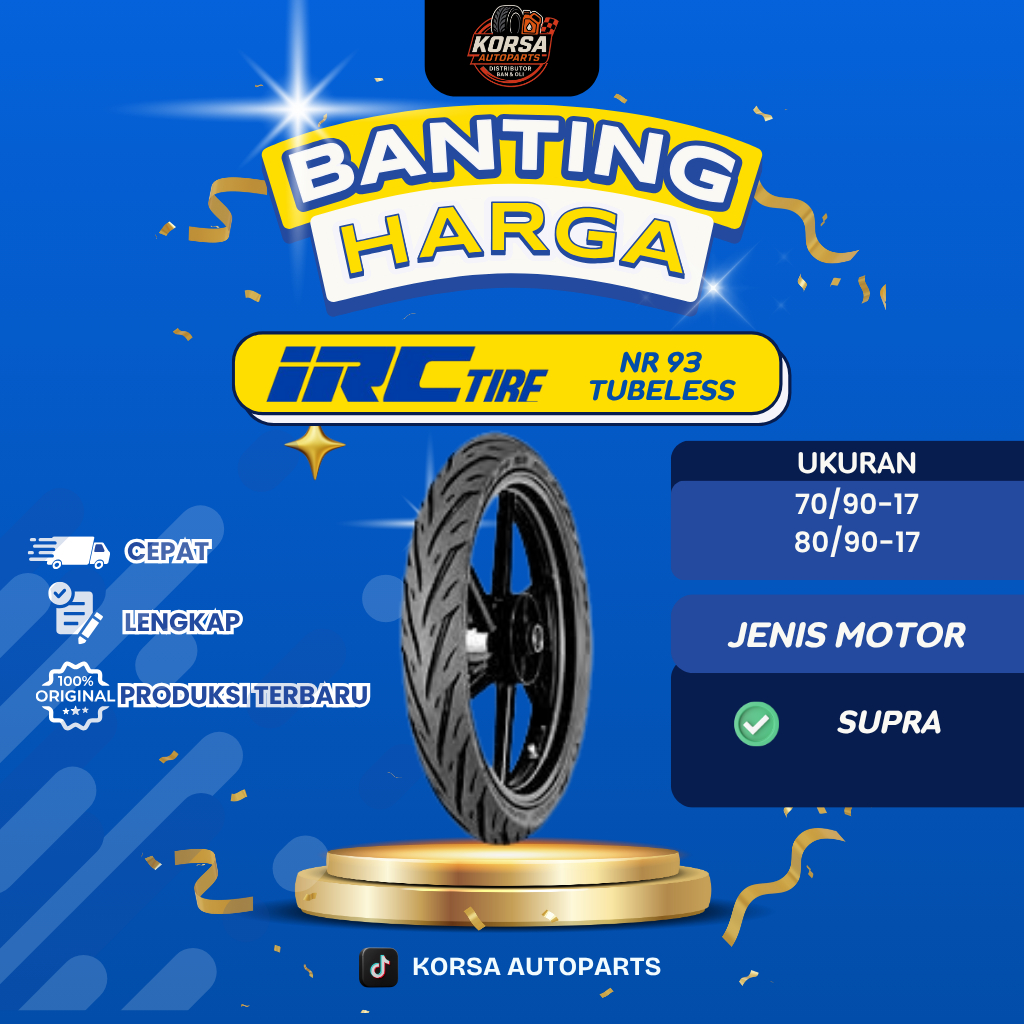 IRC BAN MOTOR 80/90-17 NR 93 TUBELESS