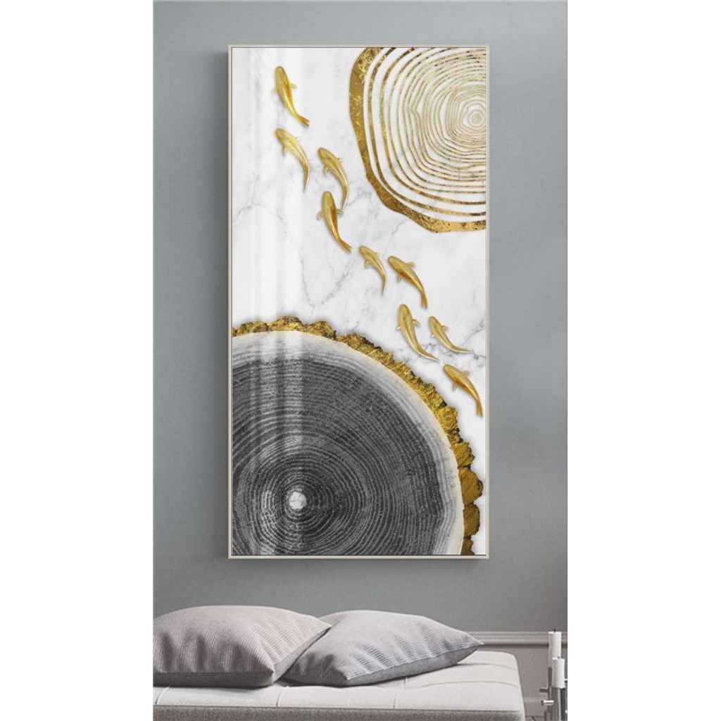 hiasan dinding lukisan ikan koi