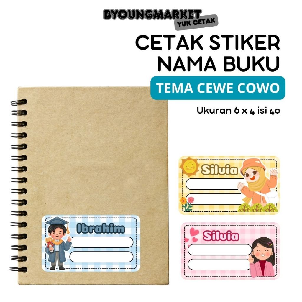 

Sticker Mata Pelajaran Nama Buku Custom Isi 40pcs / Stiker Anak Sekolah Karakter Label Mapel Tema cewe cowo
