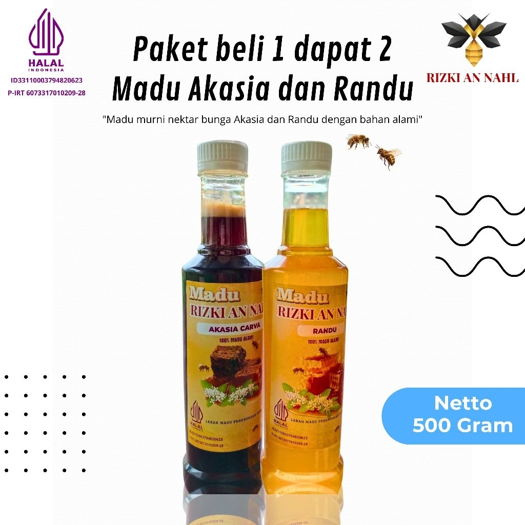 

Paket Hemat Beli 1 Dapat 2 - Madu Rizki An Nahl Spesial Promo Hemat Madu Randu Dan Akasia Carva