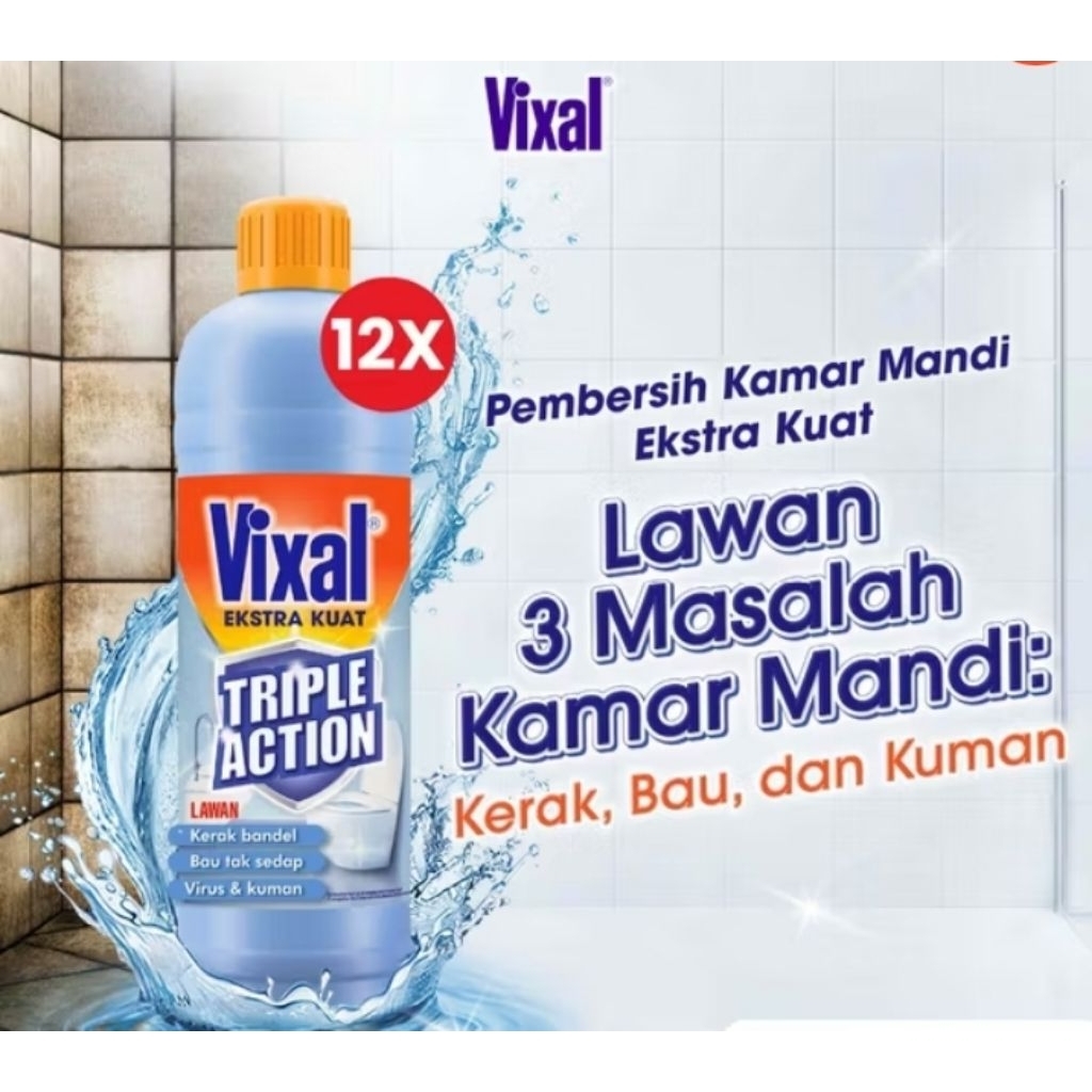 Vixal Pembersih Porselen & kamar mandi HCL Anti Kerak Bandel 750ml