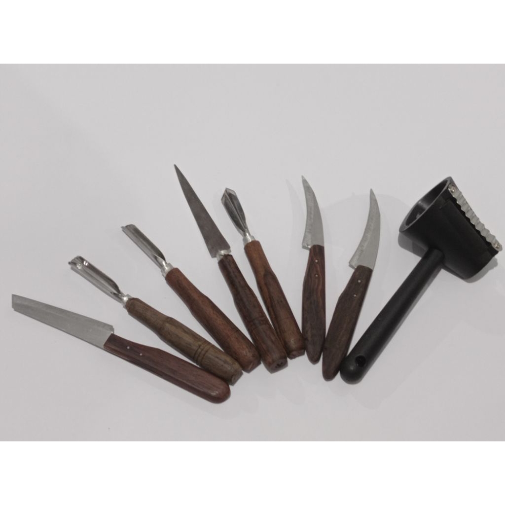 pisau garnis 7 pcs+parutan spiral wortel/alat lengkap bikin tumpeng