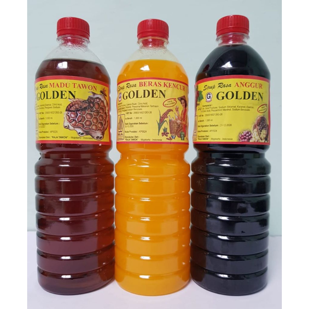 

Sirup Madu Tawon | Sirup Beras Kencur | Sirup Anggur 1 liter merk Golden