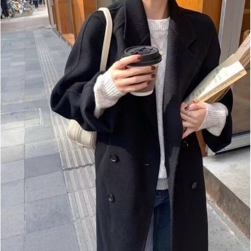 BLACK COAT WOOL MUSIM SEMI SECOND