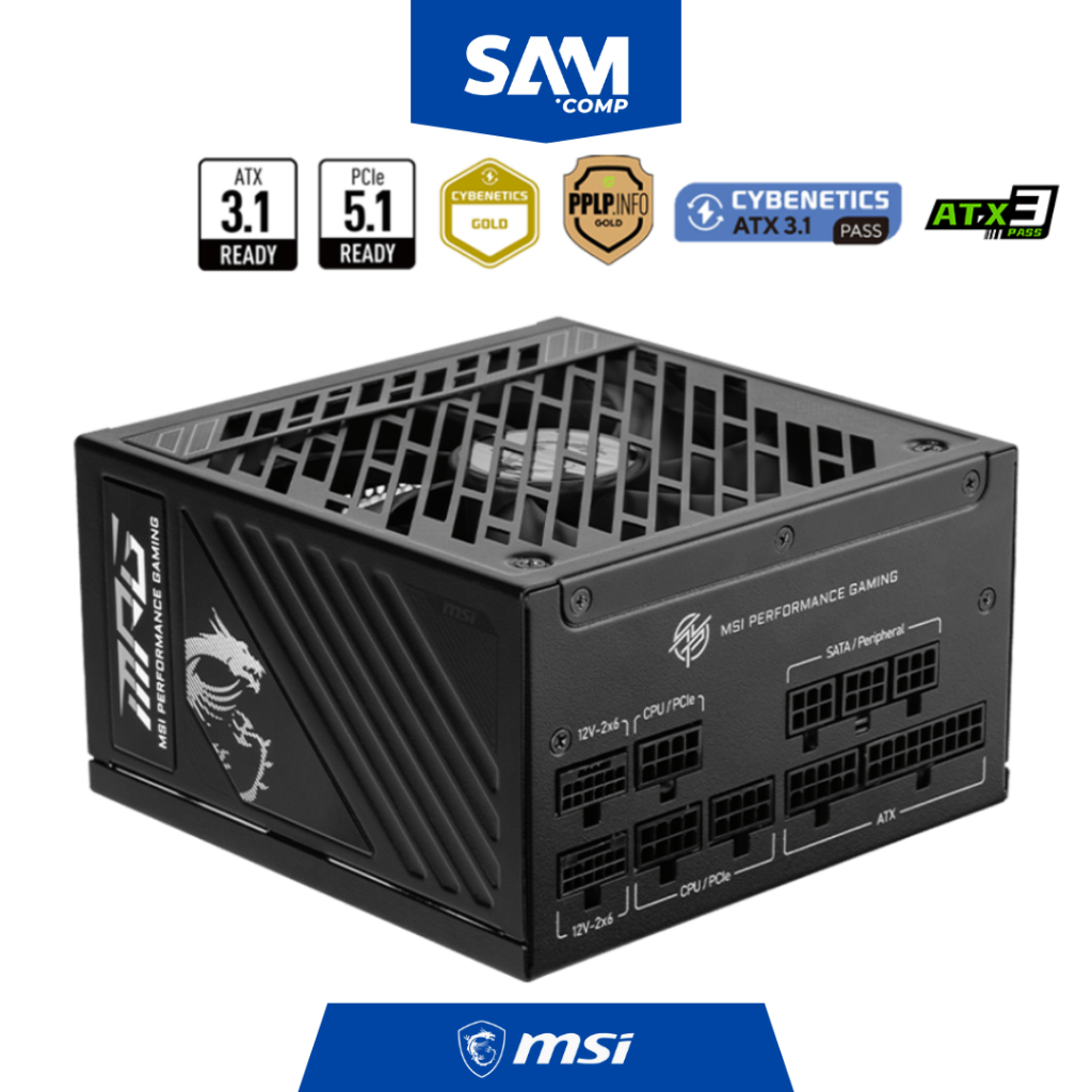 PSU MSI MPG A850GS 850W - PCIE5 80+ Gold Full Modular