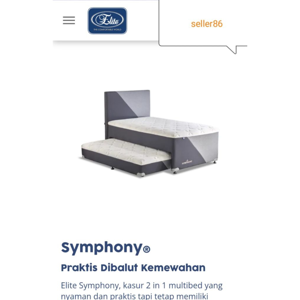 ELITE 2IN1 SYMPHONY SPRINGBED / KASUR SORONG ELITE SYMPHONY / SPRINGBED ELITE 2IN1 SYMPHONY BANDUNG