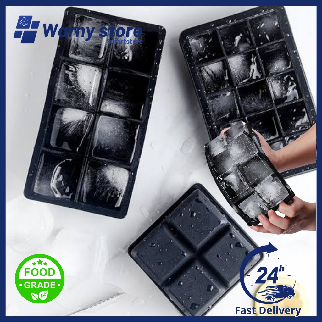 Cetakan Es Batu Silikon Kotak / Cetakan Es Batu Kristal Bolong Tengah Kotak