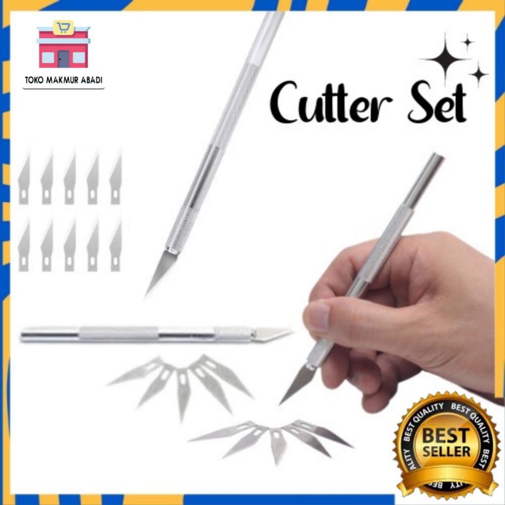 

Set Pisau Kerajinan 6 in 1 Logam Profesional 5 Mata Pisau Multifungsi Untuk Ukir Kayu dan Bonsai Crafting Knife Art Metal Handle Blade Cutter Pisau